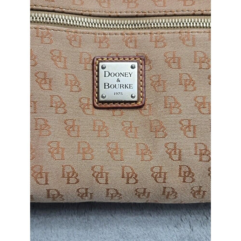 ✔️Dooney Logo Hobo Jacquard & Leather Shoulder Bag, Nina, EUC - Picture 4 of 16